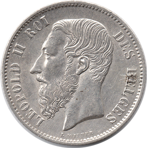 1868 Belgium 50 Centimes