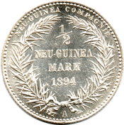 Rev. 1894 German New Guinea Half Mark