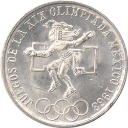 1868 Mexico Olympic 25 Pesos